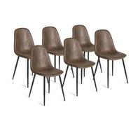 Lot De 6 Chaises Vintage Dali Marron Pour Salle À Manger Marron