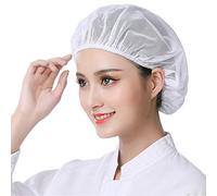 Lot de 6 chapeaux de chef unisexe élastiques réglables en maille - blanc - taille unique