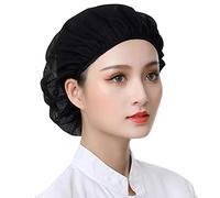 Lot de 6 chapeaux de chef unisexe élastiques réglables en maille - noir - taille unique