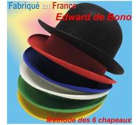Lot de 6 Chapeaux Melon 'Méthode Edward de Bono' - Blanc et Panachés - Adulte