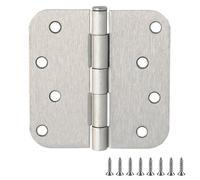 Lot de 6 charnières de porte en nickel satiné, 10,2 cm, rayon de 1,6 cm
