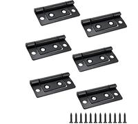 Lot de 6 charnières de porte sans mortaise de 5,1 cm - Charnières de boîte - Matériel de meubles vintage robuste - Noir