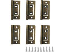 Lot de 6 charnières de porte sans mortaise de 5,1 cm - Charnières de boîte - Matériel de meubles vintage robuste - Bronze