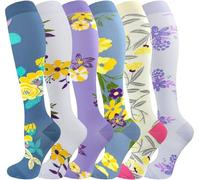 Lot de 6 chaussettes de compression pour homme et femme en cuivre - Meilleur soutien pour la médecine, la course, les soins infirmiers, l'athlétisme, L-XL
