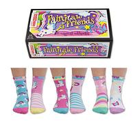 Lot de 6 chaussettes des filles avec licorne Oddsocks - Fairytale Friends EUR 27-30.5 UK 9-12 US 9.5-13, Multicoloured
