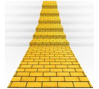 Lot de 6 chemins de Sol en Briques Jaunes pour décorations de fête Magicien Oz, Longue Nappe jetable pour Halloween, Princesse, Cosplay, château médiéval