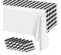 Lot de 6 chemins de table à carreaux noirs et blancs, 35,6 x 274,3 cm, pour décoration d'intérieur et d'extérieur sur le thème des courses, Halloween, fête au pays des merveilles, classiques