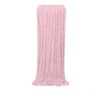 Lot de 6 chemins de table en étamine, texture gaze bleu layette, décoration rustique élégante pour tables de tête de mariage, dîners, fêtes prénatales, fêtes prénatales, 90 x 180 cm, polyester facile