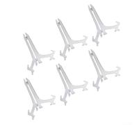 Lot de 6 chevalets décoratifs en plastique pour présentation d'assiettes, bols, cadres photo, impressions, livres de recettes et ornements (10,2 cm)