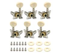 Lot de 6 chevilles d'accordage de guitare - Composants de réparation adaptés aux guitares acoustiques et électriques avec têtes de machines de construction en métal