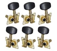 Lot de 6 chevilles d'accordage pour guitare folk acoustique, mécaniques fiables avec finition chromée ou noire pour un look élégant (3L3R noir)