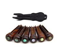 Lot de 6 chevilles de chevalet en bois pour guitare acoustique, 6 cordes, pièces de rechange avec extracteur de goupilles, chevilles acoustiques