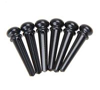 Lot de 6 chevilles de chevalet en laiton pour guitare acoustique - Cône fixe - Pièces de rechange pour guitare folk acoustique (noir)