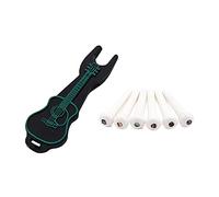 Lot de 6 chevilles de chevalet en os pour guitare acoustique 6 cordes Pièces de rechange avec extracteur de broches de chevalet extracteur de goupilles acoustiques