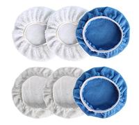 Lot de 6 chiffons de polissage pour voiture 220 mm - 250 mm, disques de polissage, peaux à polir, machine à polir pour voiture (2 x microfibre - 2 x revêtements - 2 x laine)