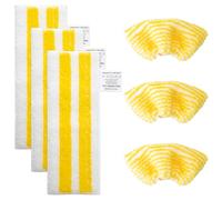 Lot de 6 Chiffons de Rechange en Microfibre Compatible avec Kärcher SC 2, SC 3, SC 4, SC 5 Nettoyeurs à vapeur - 3 Bonnettes Microfibre et 3 Serpilleres Chiffons Accessoires Set