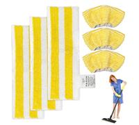 Lot de 6 chiffons de rechange en microfibre compatibles avec les nettoyeurs vapeur Kärcher EasyFix SC 2, SC 3, SC 4, SC 5 (3 buses de sol + 3 buses manuelles) pour nettoyeur vapeur Kärcher