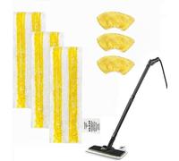 Lot de 6 Chiffons en Microfibre Jaunes de Rechange pour Nettoyeur Vapeur Karcher EasyFix SC1 SC2 SC3 SC4 SC5 Accessoires Complets avec Brosse Ronde Brosse en Laiton et Rouleau