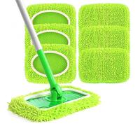 Lot de 6 Chiffons Microfibres pour Balai Swiffer 25.4 x 11.5 cm Réutilisables pour Balai Swiffer Sweeper pour Nettoyage à Sec ou Humide des Sols Durs et Parquets