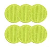 Lot de 6 chiffons ronds de rechange compatibles avec les mécanismes rotatifs standard, efficace pour le nettoyage quotidien des types de sols lisses