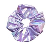 Lot de 6 chouchous à cheveux en tissu laser dégradé de couleur gros intestin élastiques élastiques pour queue de cheval pour femme - Serre-tête - Violet