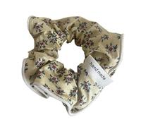 Lot de 6 chouchous à motif floral à carreaux pour cheveux avec nœud en ruban pour queue de cheval