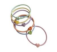 Lot de 6 chouchous élastiques à cheveux en forme de cœur pour chignon élégant, convient aux enfants et filles