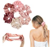 lot de 6 chouchous en velours pour femmes, cheveux ties cordes élastiques,bandes élastiques épaisses de couleur unie, pour filles femmes de tous âges,accessoires pour cheveux