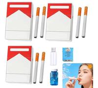 Lot de 6 Cigarette Bulle de Savon - Mini Machine à Cigarette Bulles, Jouet à Bulles avec Solution, Réduction du Stress et Cadeau Original pour Fêtes, Amusement pour Tous Les Âges (A)