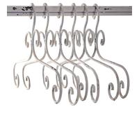 Lot DE 6 CINTRES Amelie | Métal Vintage, Blanc, 41 cm | garderobe