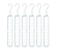 Lot de 6 cintres multifonctions pour armoire : organisateur porte-cintres, gain de place, armoire intérieure, accessoires intérieurs, cintres multiples, organiseur de maison blanc