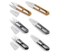 Lot de 6 ciseaux de couture en U HAN-LBG, ciseaux d'élagage pour bonsaï, 4,1 pouces, petits coupe-fils pour point de croix, broderie, tricot, bourgeons, feuilles, fleurs