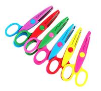 Lot de 6 ciseaux pour enfants pour la fabrication de cartes - Poignée ergonomique - Ciseaux pour enfants d'âge préscolaire - Pour l'école, la salle de classe, les loisirs créatifs