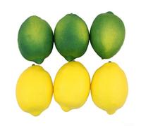 Lot de 6 citrons artificiels en mousse Jaune + vert