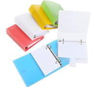 Lot de 6 classeurs de cartes avec intercalaires, 7,6 x 12,7 cm, 2 anneaux, 60 feuilles pour bureau, maison, école primaire, salle de classe