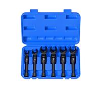 Lot de 6 clés à écrou en acier standard avec rotation à 180 degrés pour freins et conduites hydrauliques difficiles d'accès, entraînement, injecteur de carburant ouille
