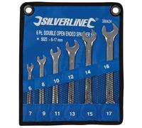 LOT DE 6 CLES A FOURCHE DOUBLE PLATES DE 6 à 17 MM