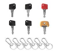 Lot de 6 clés de rechange pour engins de chantier 701 702 801 802 530 503 - Clé de rechange avec porte-clés - Clé de démarrage - Compatible avec les chariots élévateurs, chariots élévateurs,