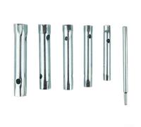Lot de 6 clés tubulaires métriques à double extrémité 8 mm-17 mm en acier carbone avec revêtement en zinc, pour plomberie automobile, écrous difficiles à atteindre, réparation, bricolage