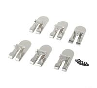 Lot de 6 clips de ceinture en acier avec vis pour visseuse à cloison sèche modèles DCF620, DCF620B, DCF622 - Pièce de rechange N435687, argent