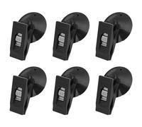 Lot de 6 clips de rideau de douche anti-éclaboussures coupe-vent avec ventouse, pour fenêtre de voiture, pour carrelage de salle de bain, fenêtre en verre de voiture, noir