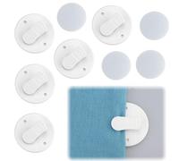 Lot de 6 clips de rideau de douche de 5 cm - Protection anti-éclaboussures - Clips auto-adhésifs - Protection contre le vent - Blanc - Pour rideau de douche - Accessoires intelligents