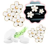 Lot de 6 clips décoratifs en forme de marguerite pour grille d'aération de voiture - Accessoires colorés pour filles et femmes