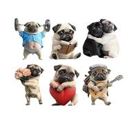 Lot de 6 clips désodorisants pour voiture en forme de chien 2D | Parfum et parfum de voiture pour voiture, camping-car, camion, navette, voyage, ride-sharing, livraisons et