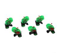 Lot de 6 cloches d'alarme de pêche avec lumières LED 80 dB - Notification sonore - Design pour une utilisation à long terme dans la pêche en plein air - Plastique vert