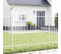 Lot de 6 clôtures de jardin, blanches, 170 x 165 cm, en acier revêtu par pulvérisation, éléments de clôture pour extérieur, durables et imperméables