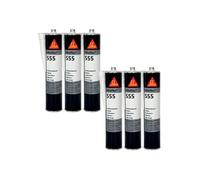 Lot de 6 colles de vitrage SIKA Sikaflex 555 - Noir - 300ml