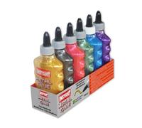 Lot de 6 Colles Métalliques 180ml - Instant - Assortiment 6 Couleurs - Loisirs créatifs - Slime - 14871 TU Assortiments