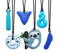 Lot de 6 colliers à mâcher pour enfants sensoriels, jouets à mâcher pour enfants autistes, TDAH, SPD, mâcher, mordre, dentition ou besoins spéciaux, jouets sensoriels à mâcher pour garçons et filles