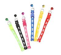 Lot de 6 colliers créatifs pour animaux de compagnie pour chats et chiens réglables avec clochette adorable motif arêtes de poisson pour fêtes et séances photo
